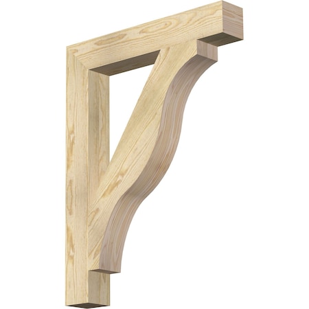 Ekena Millwork Funston Block Rough Sawn Bracket, Douglas Fir, 4"W x 26"D x 34"H BKT04X26X34FST05RDF